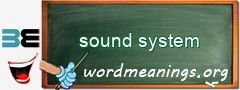 WordMeaning blackboard for sound system